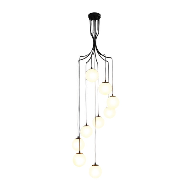 Luminaire suspendu Cluster pour escalier haut de plafond, 9 lumières, H 157,48 po x l 24 po x P 24 po