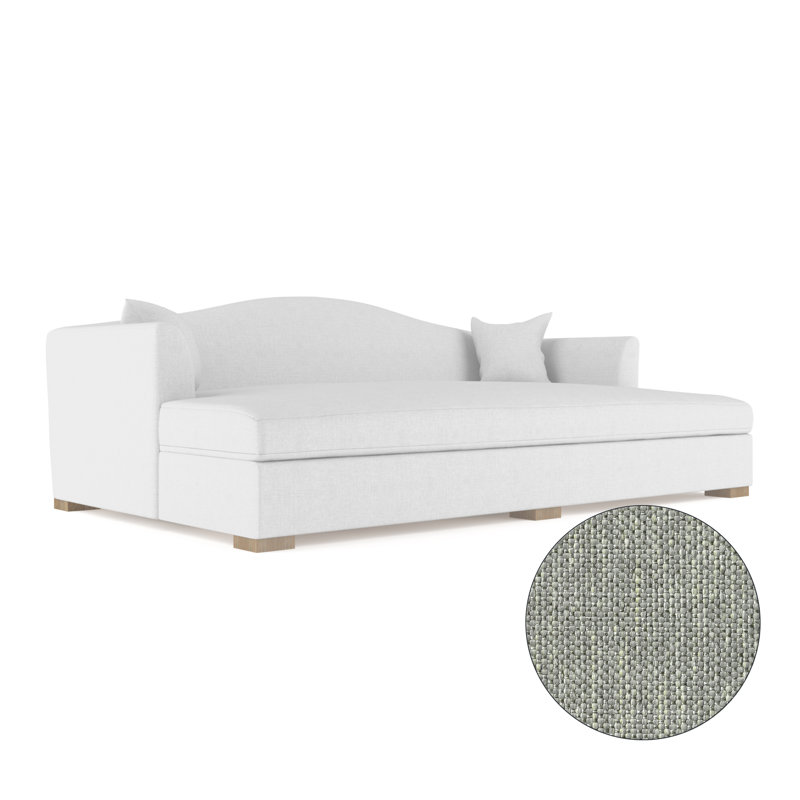 Horatio Camelback Taper Curved-Arm Daybed, Vintage Leather Pumice, Weathered