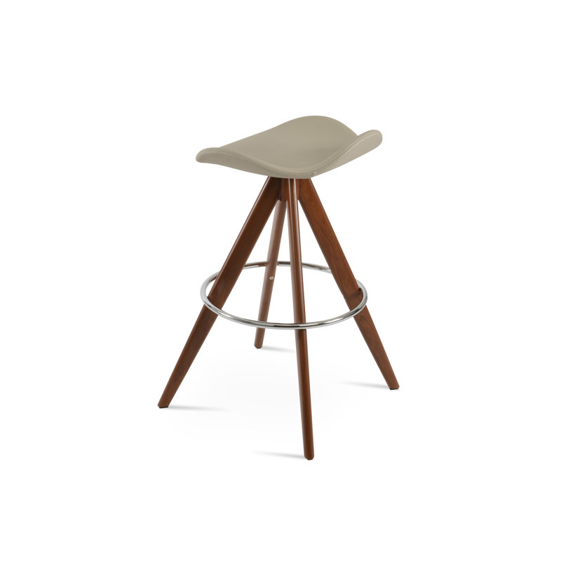 Tabouret de bar pivotant Falcon Pyramid, Noyer / blé, Tabouret de comptoir (siège d'une hauteur de 23 p
