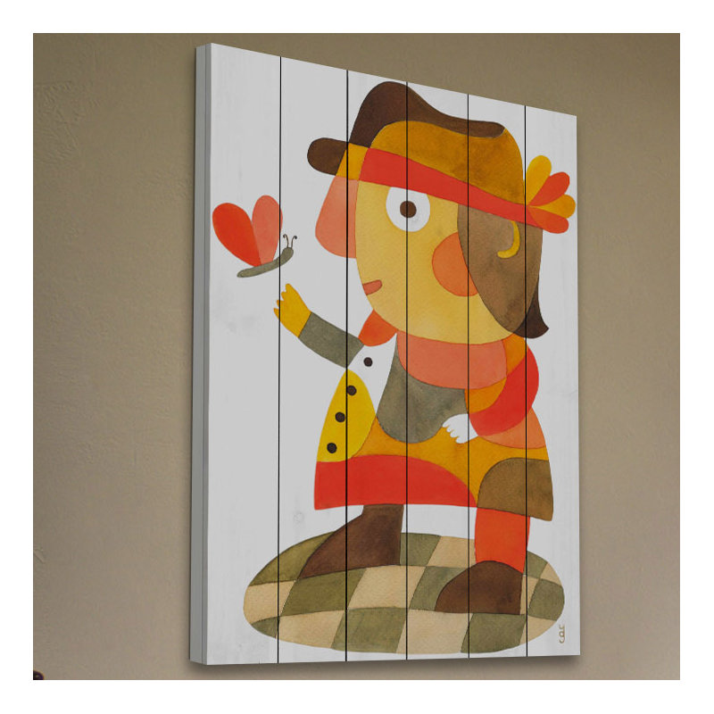 «Mister D», art mural, H 60 po x l 40 po, Bois blanc