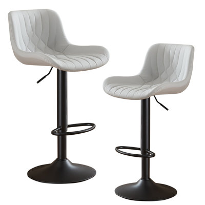 Swivel Adjustable Height Counter Stool With Footrest