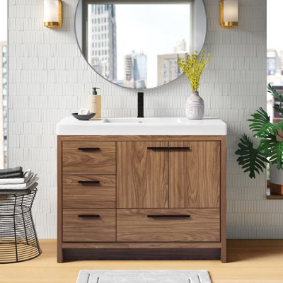 Southmead 42'' Single Bathroom Vanity with Resin Top