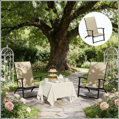 Chaise de salle à manger pliante à dossier haut pour l'extérieur (ensemble de 2)