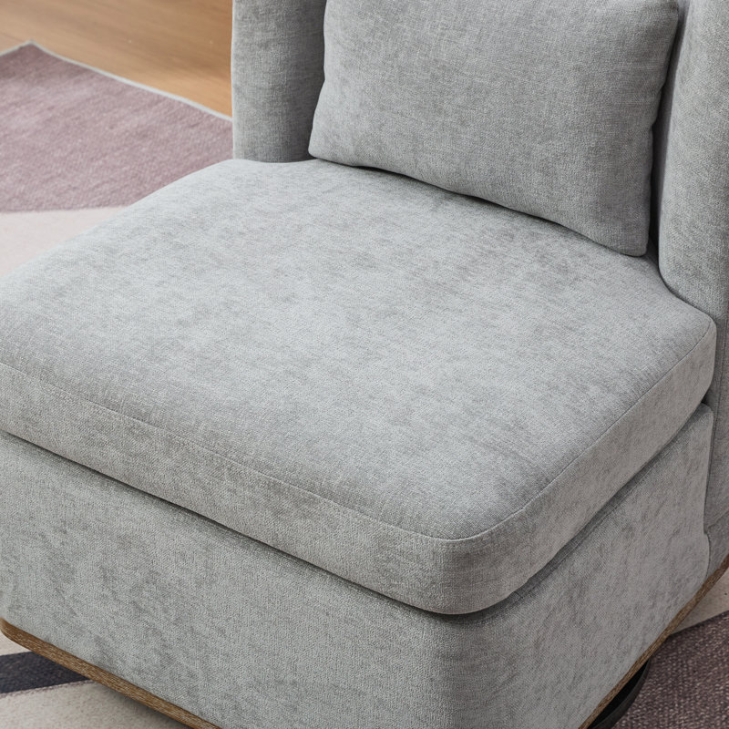 Fauteuil de chambre rembourré pivotant, Gris chenille