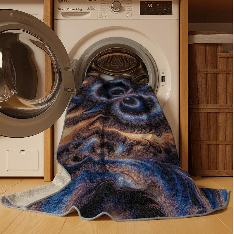 Tapis mauve lavable à la machine, Carré 8 pi