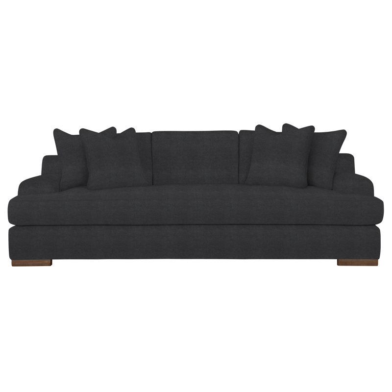 Andie Upholstered 95'' Loveseat, Cream Linen 1429-002, Aged Gray