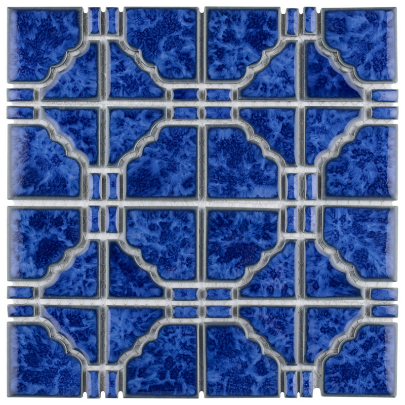 Carrelage mosaïque bleu en porcelaine 6 "x 6" Osaka