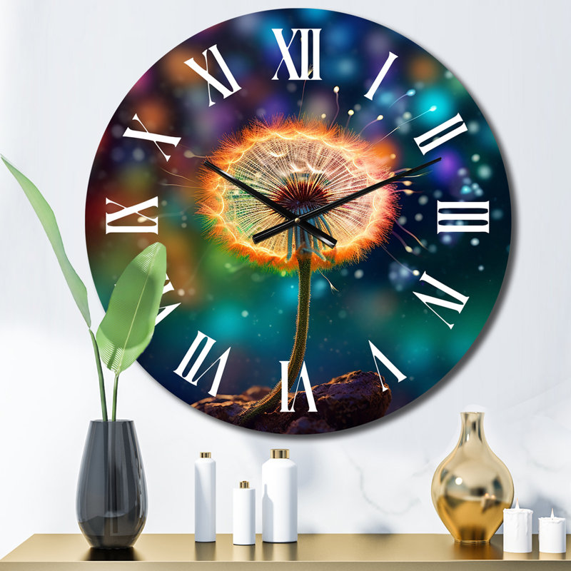 Horloge murale en métal à paillettes magiques, Petit