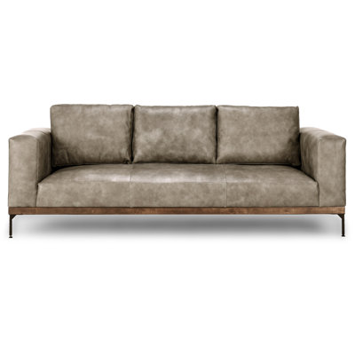 Bentley 95'' Leather Match Square Arm Sofa