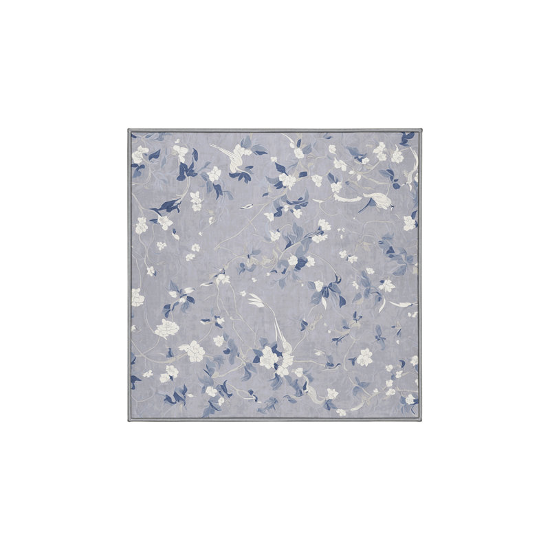 Tapis gris lavable à la machine, Carré 3 pi