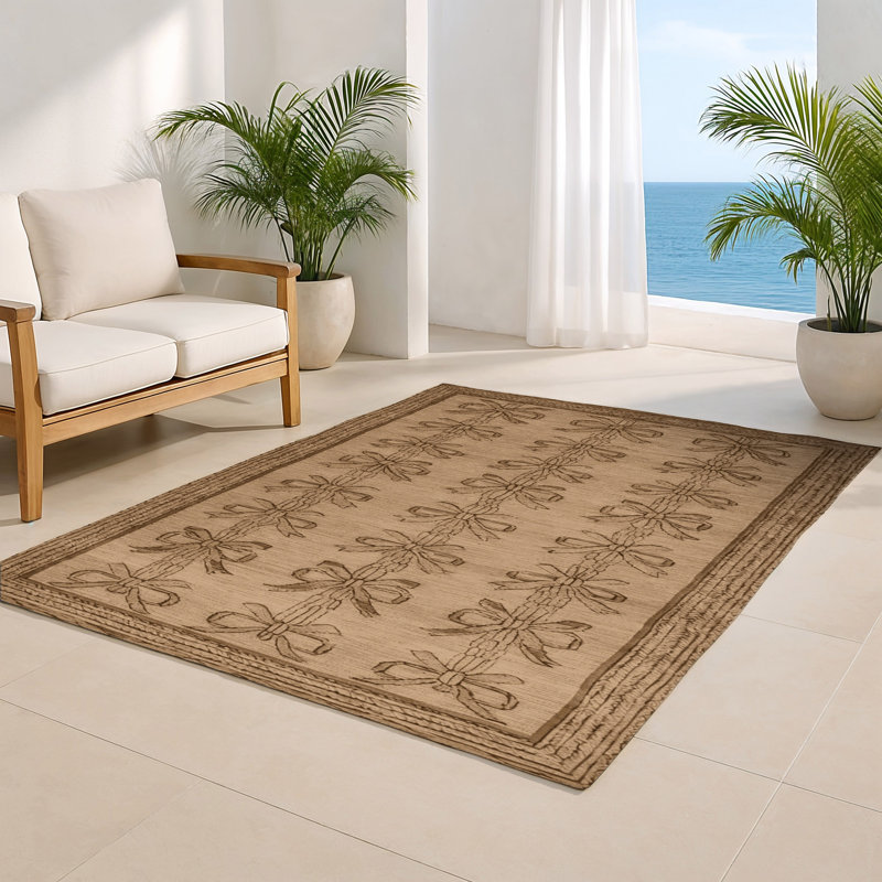 Tapis beige français d'intérieur et d'extérieur, Rectangulaire 2 pi x 3 pi