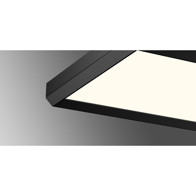 Plafonnier encastré en acrylique Skylight, Champagne brossé, H 1,9 po x l 23,6 po x P 23,6 po