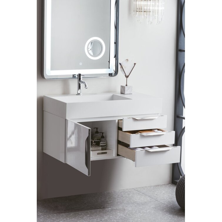 Mercer Island Single Wall Mounted Bathroom Vanity Cabinet with Radiant Gold  Accents in Multiple Configurations, Finishes, and Sizes by James Martin  Furniture