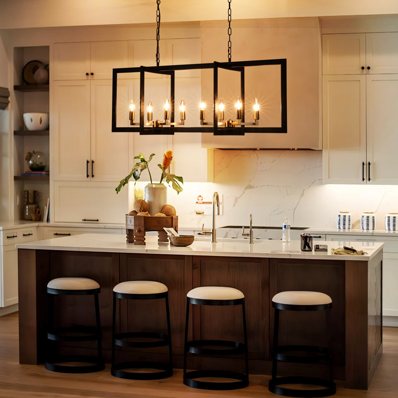 Luminaire suspendu pour îlot de cuisine 8 lumières Lumiva