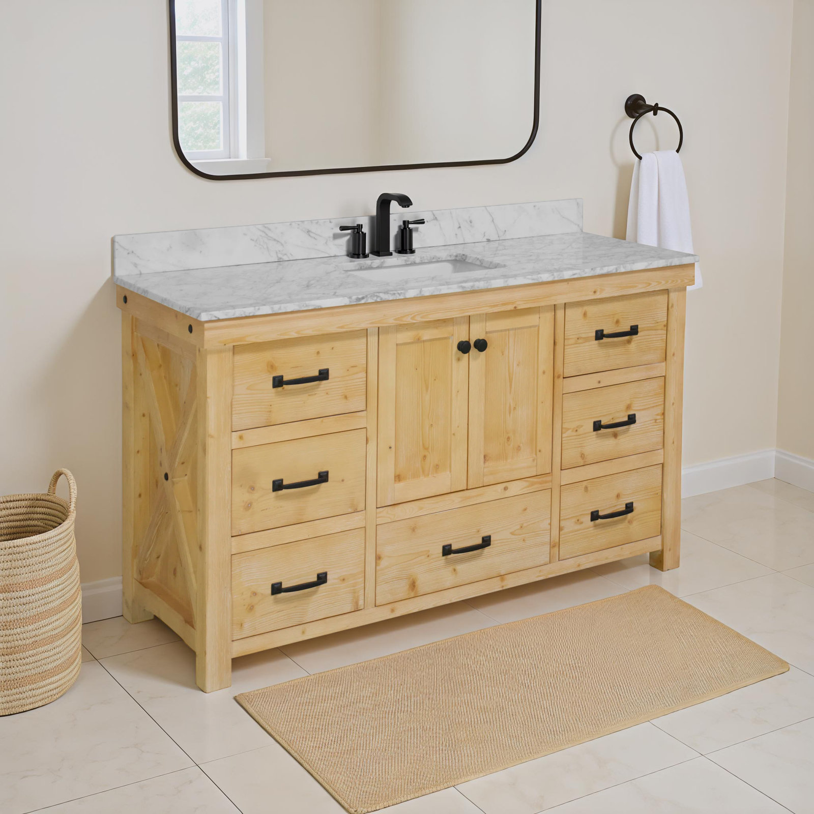 Galvan 60'' Single Bathroom Vanity, Drift Wood