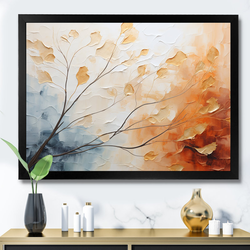 " Tree Whispered Foilage Dreamscape ", Black Single Picture Framed, 24" H x 32" W x 1" D