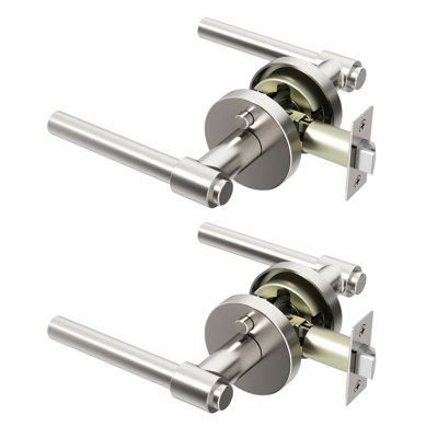  Zen Privacy Door Lever Modern Concealed Design For (Bed & Bath) – Sleek Minimalist Style in Brushed Nickel