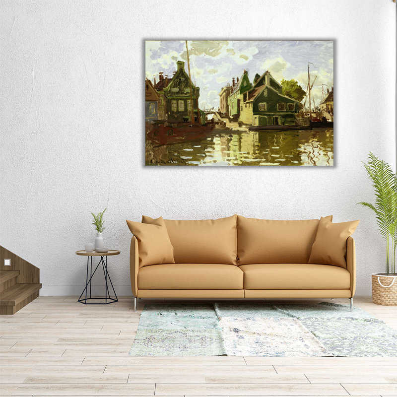 Canal in Zaandam, 1871, reproduction d'art sur toile, H 20 po x l 30 po