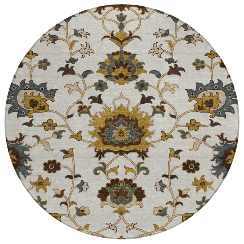Machine Washable Indoor/Outdoor Chantille ACN2290 Global Rug, Round 8'