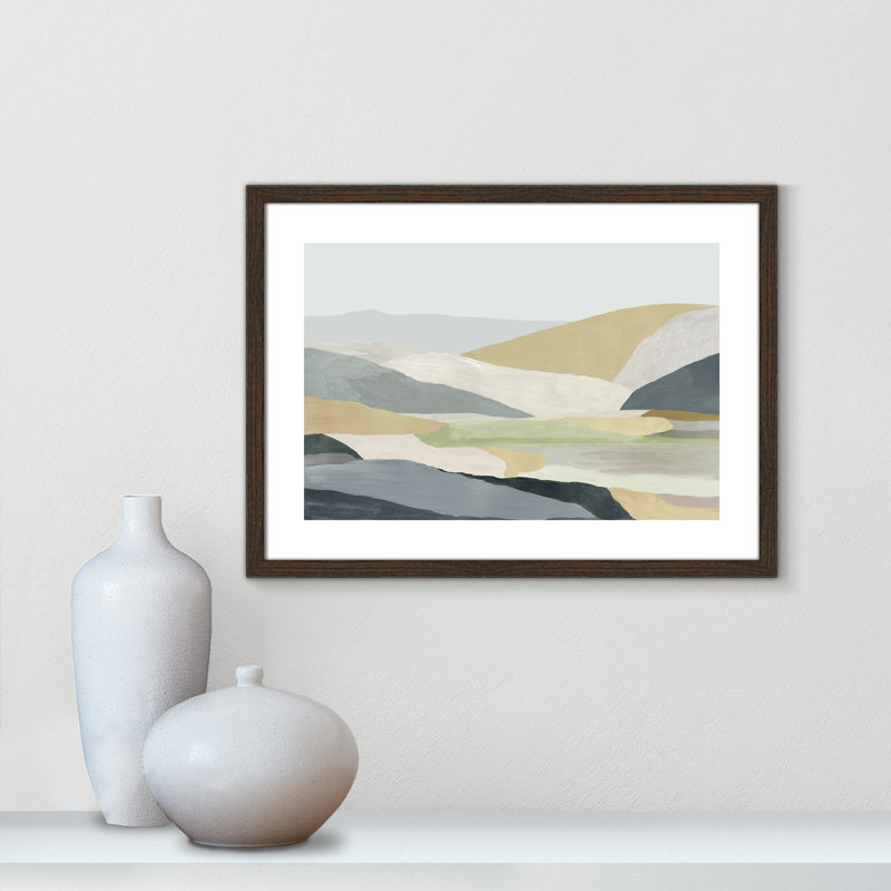 Warm Hills I - Cadre photo, reproduction d'art sur papier, H 17 po x l 23 po x P 0,75 po, Papier encadré brun