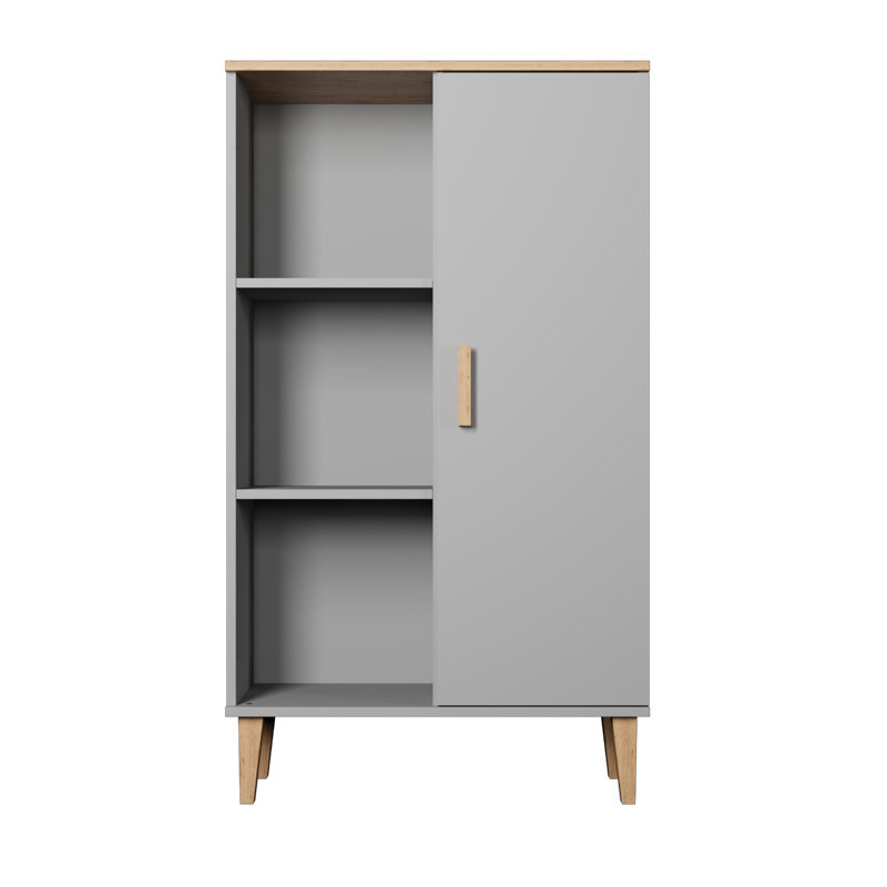 Amirah 120cm H x 80cm W Standard Bookcase, Grey