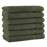 Agathon Turkish Cotton Hand Towels - Fast-Drying, Ultra Plush Bathroom Towels, Set of 6