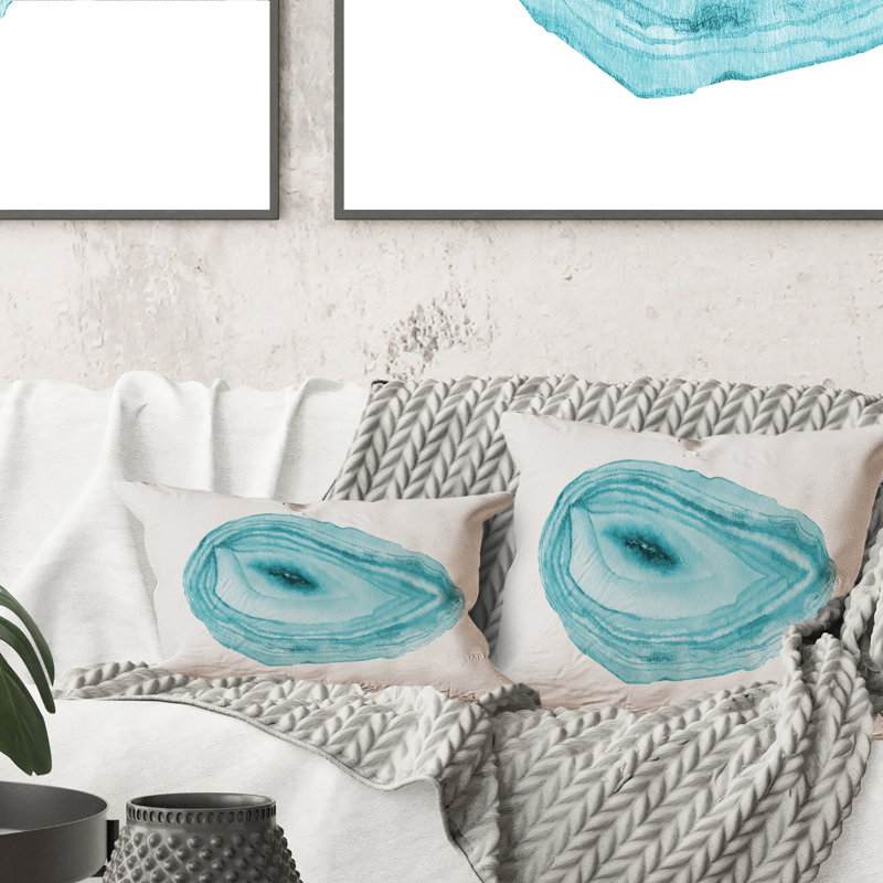 Coussin Turquoise, 16 po x 16 po