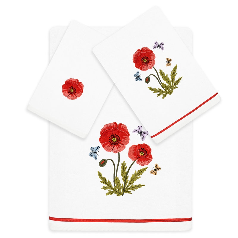 Ensemble de serviettes 3 pièces en coton turc, Blanc