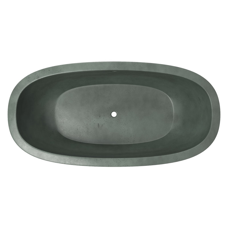 Avalon NativeStone Freestanding Soaking Cement Bathtub, Forest, 23" H x 36" W x 72" L