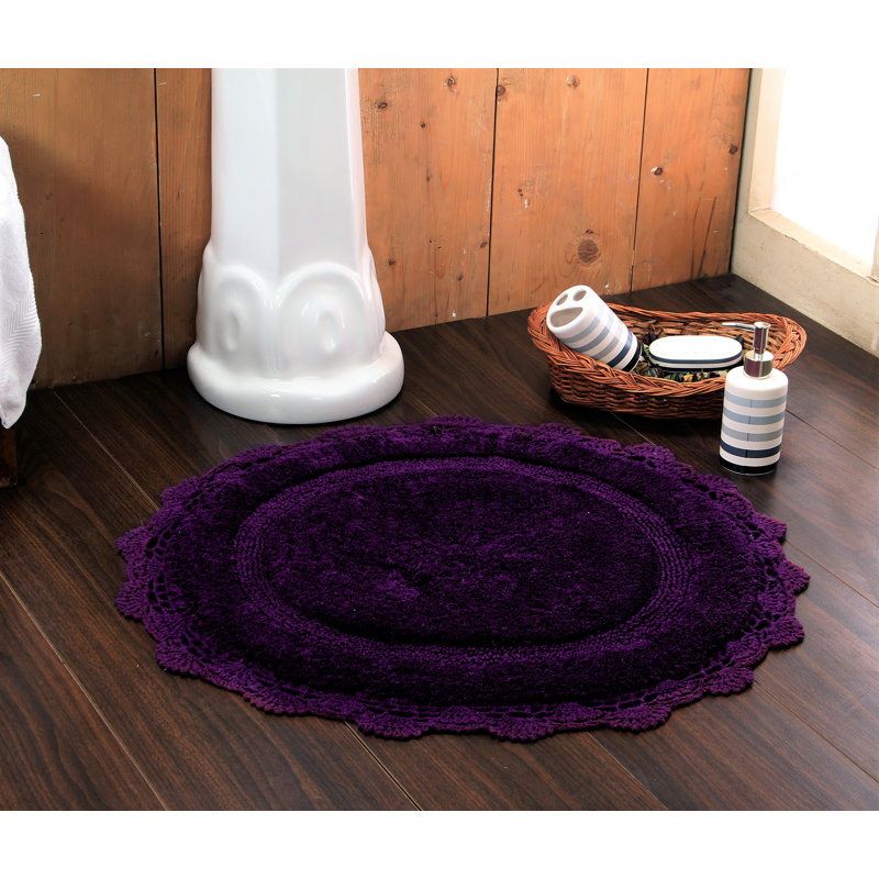 Wingert Cotton Non-Slip Bath Rug, 28" W x 28" L, Ivory