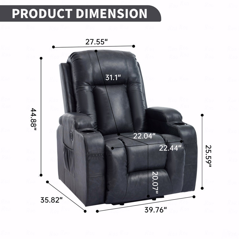Fauteuil inclinable en polyuréthane avec fonction Infinity Position PU, Gris