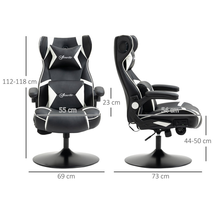 Vinsetto Ergonomischer Gaming Stuhl Bürostuhl Drehstuhl Verstellbares  Massage Lendenkissen Höhenverstellbar