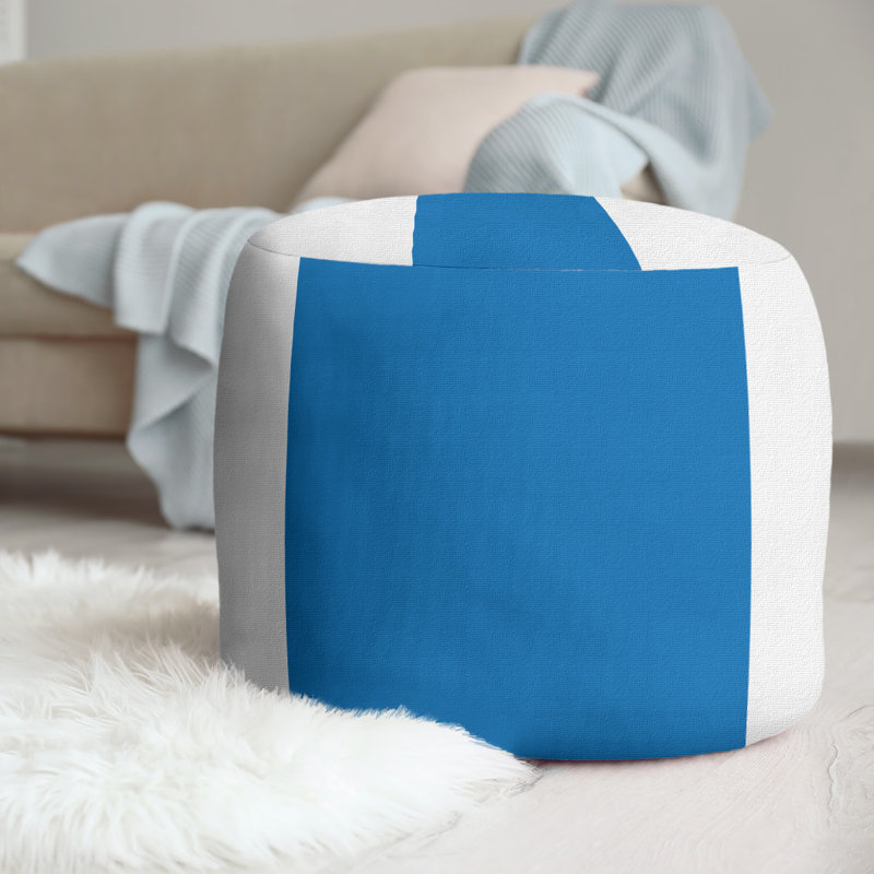repose-pieds rond 20,5", Blanc, bleu, jaune
