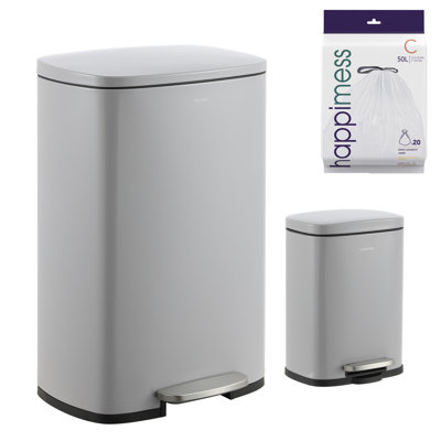 Connor Rectangular 13.2-Gallon Trash Can with Soft-Close Lid and FREE Mini Trash Can