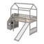 Lit mezzanine avec glissade, lit maison avec glissade-217926697