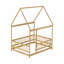 Structure de lit pleine grandeur pour plancher de maison en bois avec cadre de toit, barrières de sécurité-642409813-642409812