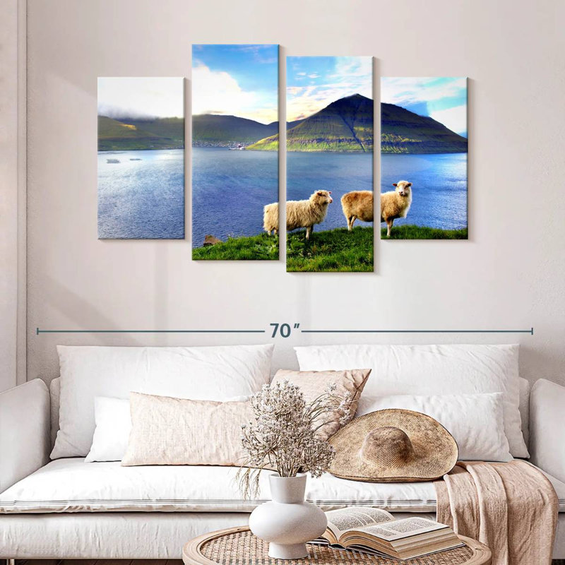 Brampt Faroe Islands Sheep, 32"H x 52"W