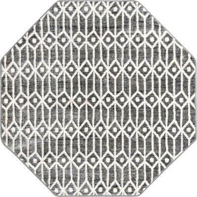 Tapis géométrique gris / ivoire Patric