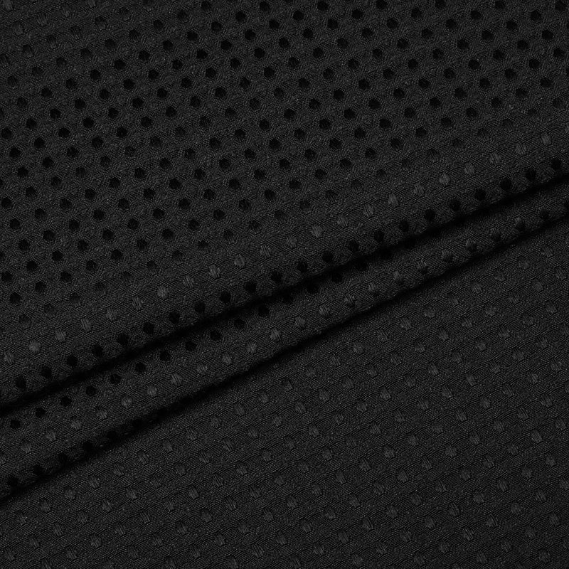 Black and Gray Waffle Weave Shower Curtain with Liner and Hooks