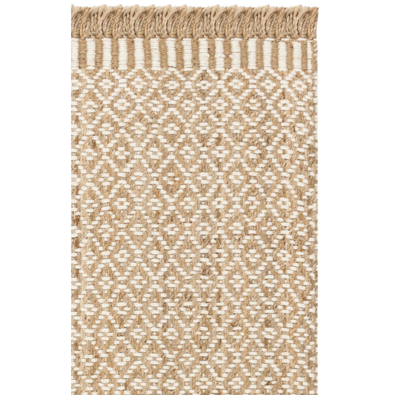 Nicholson Geometric Hand Woven Jute Rug, Square 7'