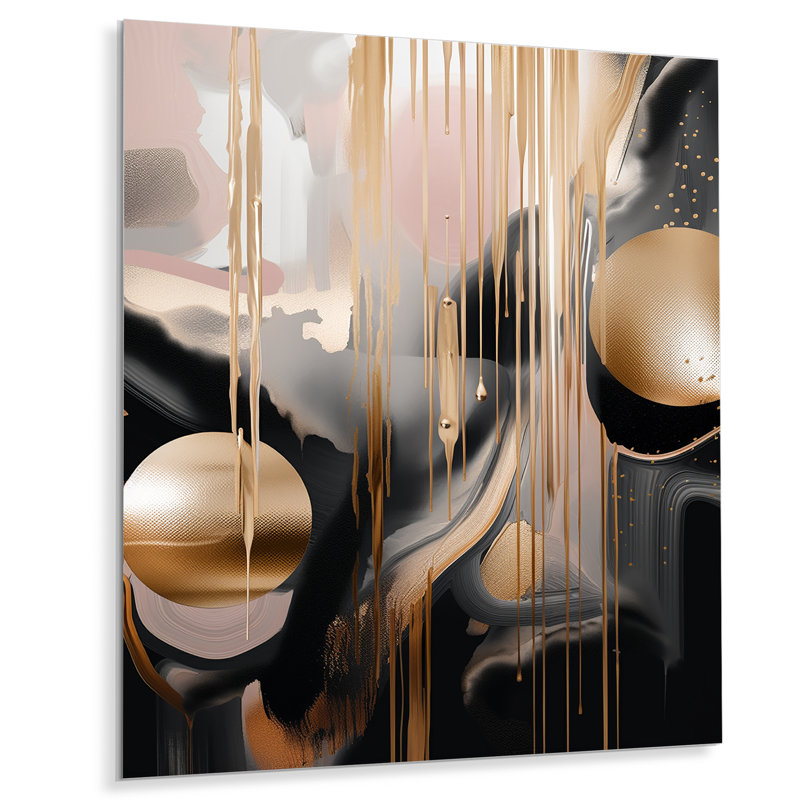 Glam Abstract Wall Decor on Metal, 20" H x 12" W x 1" D