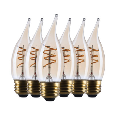 5.5 Watt CA11 LED 2000K CCT Medium Base Clear Glass Amber Coil Filament Dimmable 120 Volt