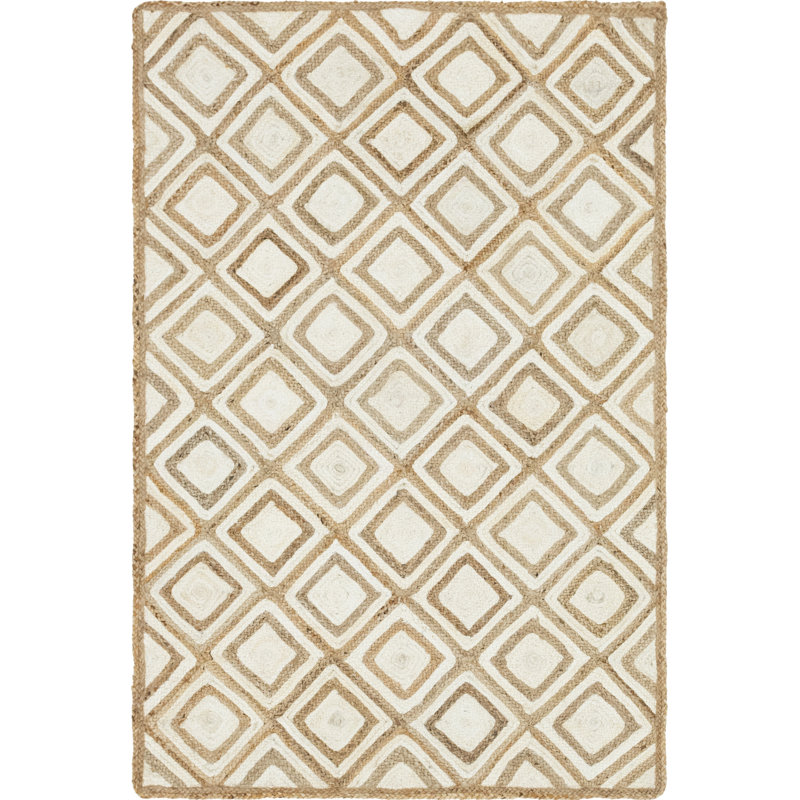 Jereck Cotton Geometric Indoor Rug, Rectangle 5'1" x 8'