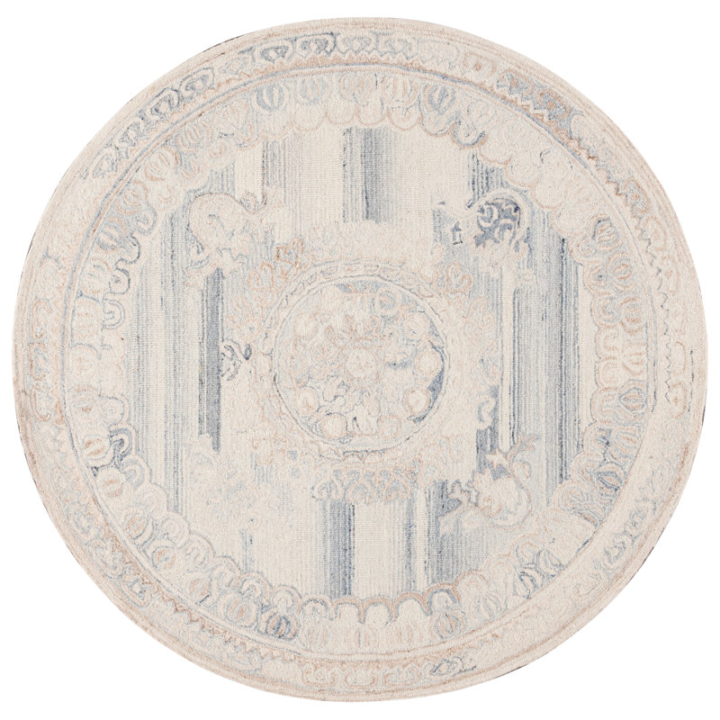 Tapis oriental performance en laine et coton touffetés Chenee, Rond 6 pi