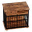 Mobilier de cage pour chien spacieux avec plateau, facile d'entretien, tiroir fonctionnel avec rangement profond de 35,23 pouces, structure en fer, moyennes et grandes races