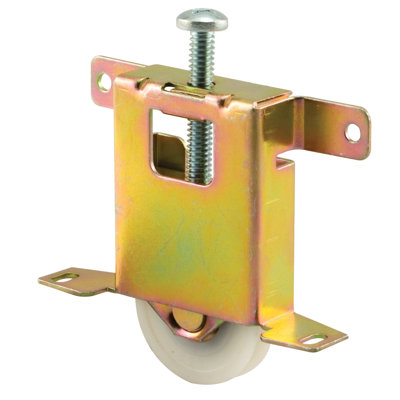 Steel and Nylon Mirror Door Roller Assembly with Stamped Steel Housing and Concave Plastic Wheel, 1-1/2 in. (Single Pack)