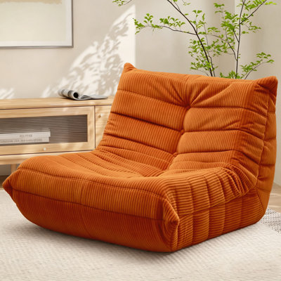 Armless Lazy Sofa Bean Bag Floor Chair - Soft Corduroy Upholstery - Fun Design for Living Room