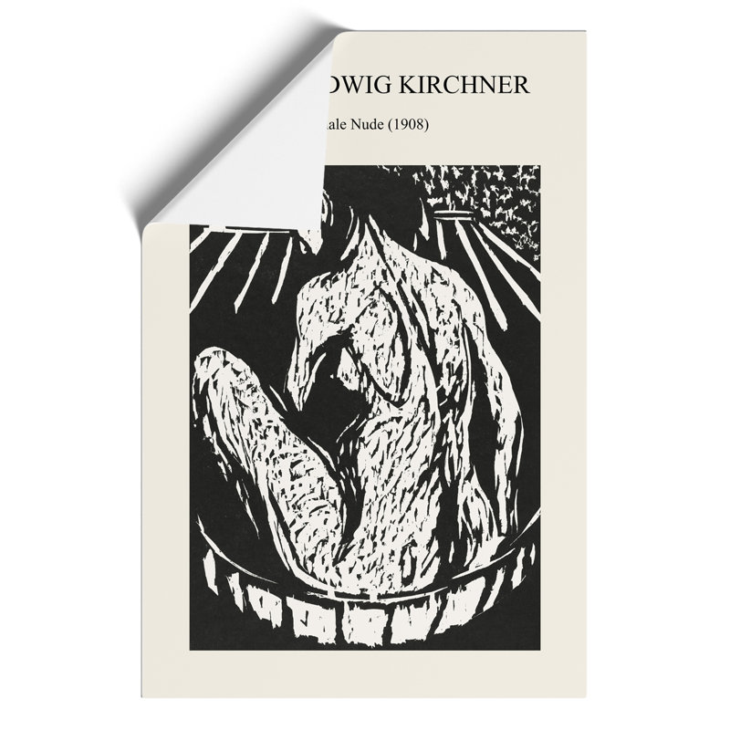 Female Nude Print by Ernst Ludwig Kirchner - Frameless Print, 30cm H x 21cm W x 0.1cm D