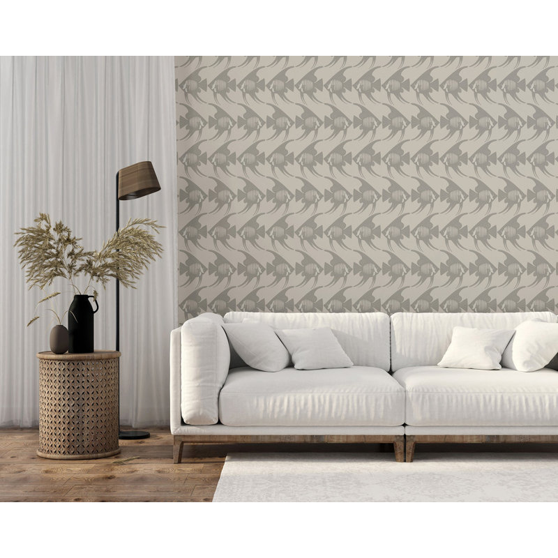 Angel Fish - Taupe Wallpaper