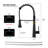 Commercial Matte Black Kitchen Faucet With Pull Down And Magnetic Docking, Versatile Use Faucet, Pull-Down Spray Steel